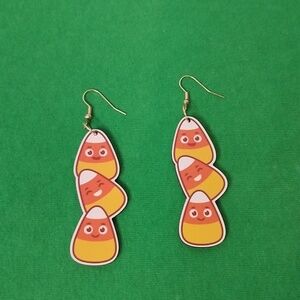 Pierced Candy Corn Earrings